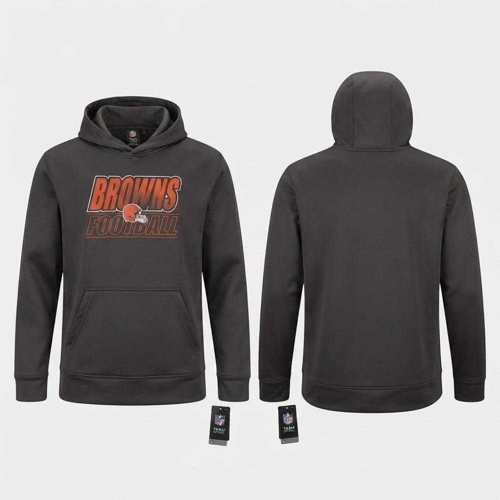 NEW Cleveland Browns Youth Large 14/16 NFL Team Apparel Brown Pullover Hoodie